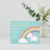 ユニコーンレインボーガールズバースデーパーティー招待状 招待状 (スタンド正面)