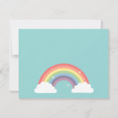 ユニコーンレインボーガールズバースデーパーティー招待状 招待状 (裏面)