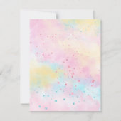 ユニコーンレインボーガールベビーシャワー招待状 招待状 (裏面)