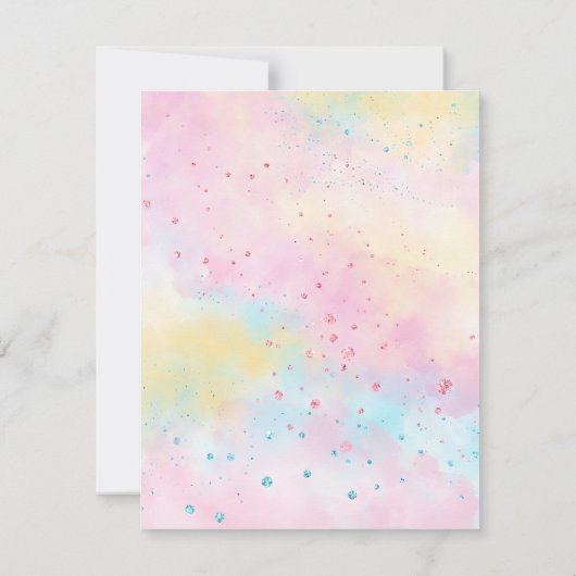 ユニコーンレインボーガールベビーシャワー招待状 招待状 (裏面)