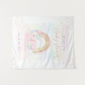 ユニコーンレインボーガールベビーシャワー背景タペストリー タペストリー (正面(横))