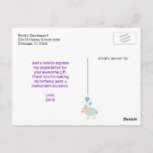 ユニコーンレインボークラウドアンドフラワーズ感謝してい誕生日 ポストカード (裏面)