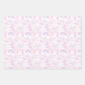 ユニコーンレインボークラウドスターガーリーズバースデーパーティー ラッピングペーパーシート (正面2)