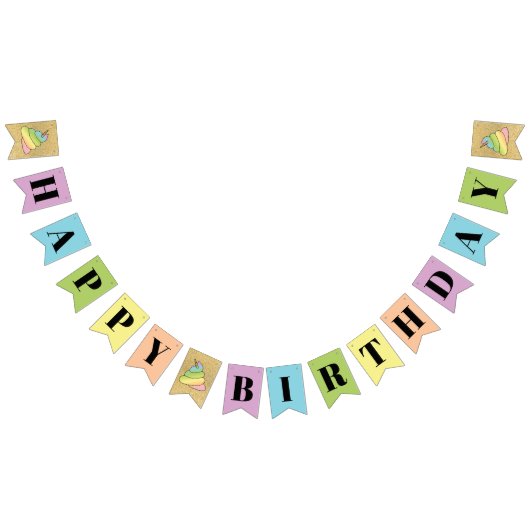 ユニコーンレインボークラップ絵文字ウンチ絵文字と顔 バンティングフラッグ (全)