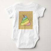 ユニコーンレインボークラップ絵文字ウンチ絵文字と顔 ベビーボディスーツ (裏面)