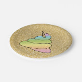ユニコーンレインボークラップ絵文字ウンチ絵文字と顔 ペーパープレート (アングル)