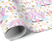 ユニコーンレインボースターズマジカルネーム誕生日 ラッピングペーパー (ロールコーナー)
