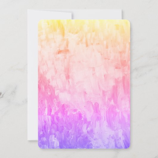 ユニコーンレインボースプリンクル誕生日招待状 招待状 (裏面)