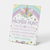 ユニコーンレインボーズおしゃぶり狩りベビーシャワーゲーム 台座サイン (正面)