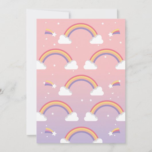 ユニコーンレインボーズバースデーパーティーピンクスターズ 招待状 (裏面)