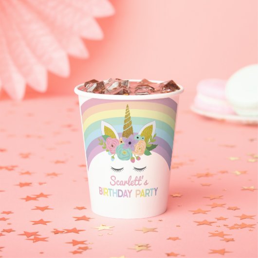 ユニコーンレインボーズ誕生日パーティー 紙コップ (インサイチュ)