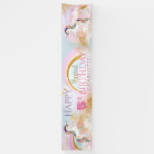 ユニコーンレインボーバースデーパーティバナー 横断幕 (縦)