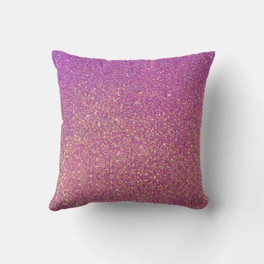 ユニコーンレインボーピンクグラデーショングリッターパーソナライズされた クッション (裏面)