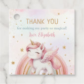 ユニコーンレインボーピンク金ゴールドパステル誕生日 フェイバータグ (正面)