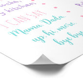 ユニコーンレインボーピンク金ゴールドファースト誕生日マイルストーン ポスター (角)