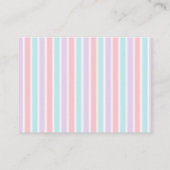 ユニコーンレインボーピンク金ゴールドベビーおむつラッフル エンクロージャーカード (裏面)