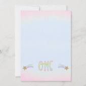 ユニコーンレインボーファースト誕生日招待状 招待状 (裏面)