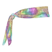 ユニコーンレインボーフェイクゴールデングリッターブラシストローク タイヘッドバンド (回転270)