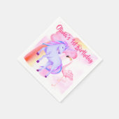 ユニコーンレインボーフラミンゴ女子1歳 スタンダードカクテルナプキン (角)