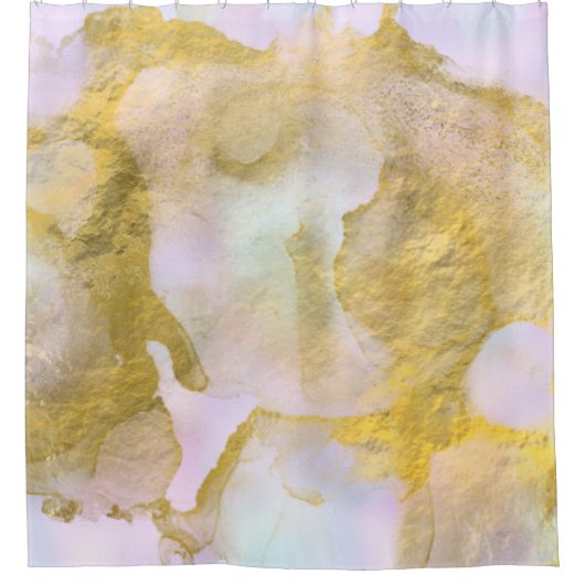 *~*ユニコーンレインボーホログラギックPastel金ゴールドAP1 シャワーカーテン (正面)