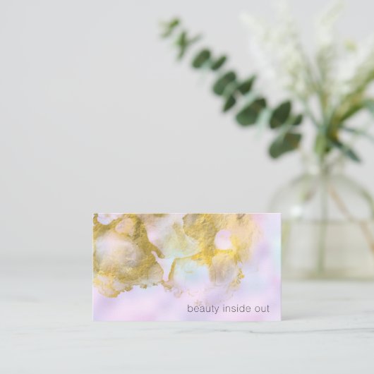 *~ユニコーンレインボーホログラジックパステル美しいAP1 名刺 (スタンド正面)