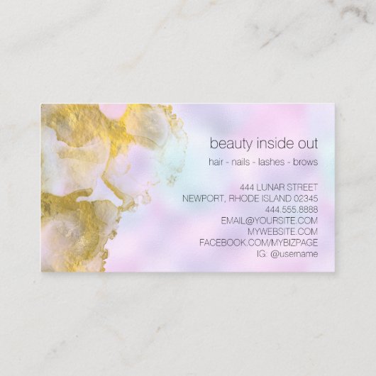 *~ユニコーンレインボーホログラジックパステル美しいAP1 名刺 (裏面)