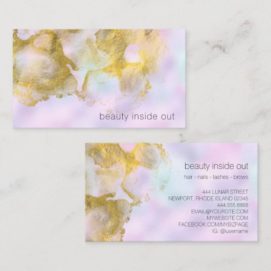 *~ユニコーンレインボーホログラジックパステル美しいAP1 名刺 (正面/裏面)