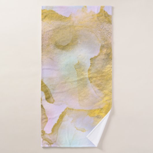 *~*ユニコーンレインボーホログラジックパステル金ゴールドAP1 バスタオル (バスタオル)
