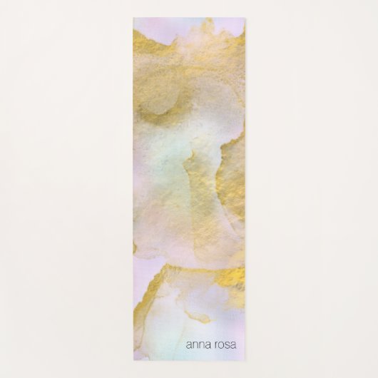 *~*ユニコーンレインボーホログラジックパステル金ゴールドAP1 ヨガマット (正面)