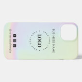 ユニコーンレインボーホログラフビジネスロゴ&ソーシャル iPhoneケース (裏面横)