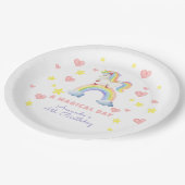 ユニコーンレインボーマジカルデイ誕生日 ペーパープレート (アングル)