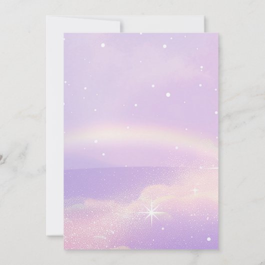 ユニコーンレインボーマジカルバースデーパーティーガール 招待状 (裏面)