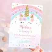 ユニコーンレインボーマジカル誕生日 招待状