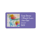 ユニコーンレインボーユニコーンかわいい差出人住所 ラベル (正面)