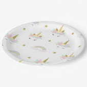 ユニコーンレインボー紙プレート ペーパープレート (アングル)