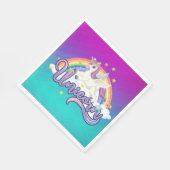 ユニコーンレインボー誕生日マジカルウィミカル スタンダードランチョンナプキン (角)