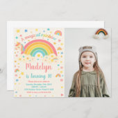 ユニコーンレインボー誕生日招待状 招待状 (正面/裏面)