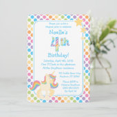 ユニコーンレインボー誕生日招待状 招待状 (スタンド正面)