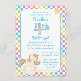 ユニコーンレインボー誕生日招待状 招待状