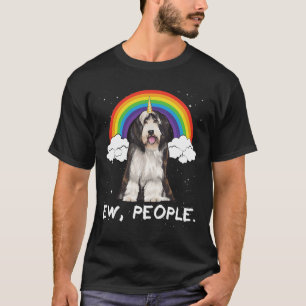 ユニコーンレインボー魔法ひげコリー Tシャツ