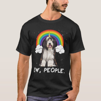 ユニコーンレインボー魔法ひげコリー Tシャツ