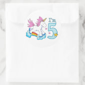 ユニコーンレインボー5th誕生日 ラウンドシール (バッグ)