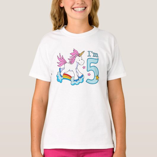 ユニコーンレインボー5th誕生日 tシャツ (正面)