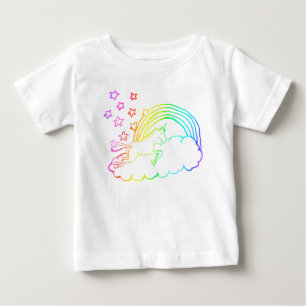 ユニコーンレインボー ベビーTシャツ