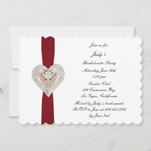 ユニコーンレッドレースバチェロレッテ招待状 招待状 (正面)
