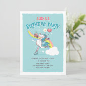 ユニコーンローラースケート誕生日 招待状 (スタンド正面)