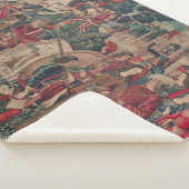 ユニコーン中世アート – ハンターが城に戻る シェルパブランケット (3/4)