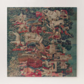 ユニコーン中世アート – ハンターが城に戻る ジグソーパズル (横)