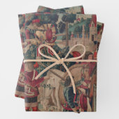 ユニコーン中世アート – ハンターが城に戻る ラッピングペーパーシート (インサイチュ)