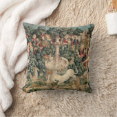 ユニコーン中世タペストリー クッション (ブランケット)